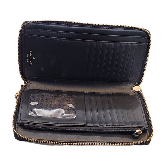 Kate Spade Wallet Zip Around Credit Card Slot Purse Zipper Leather - Picture 8 of 12